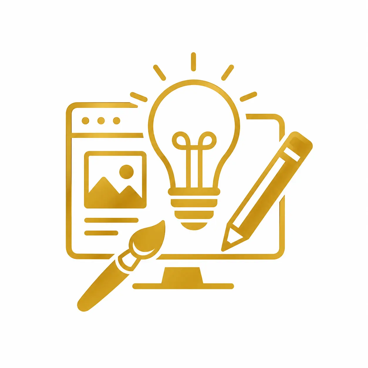 A golden icon depicting a business plan alongside a target, symbolizing strategic service page SEO execution.